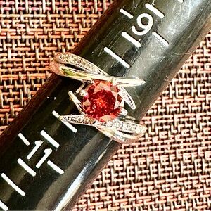 Fragrant Jewels Silver Ring with Red Gem